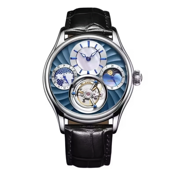 PSD Aesop Azure Tourbillon Limited Edition Men’s Watch – 316L Stainless Steel, Blue Dial & Mechanical Movement